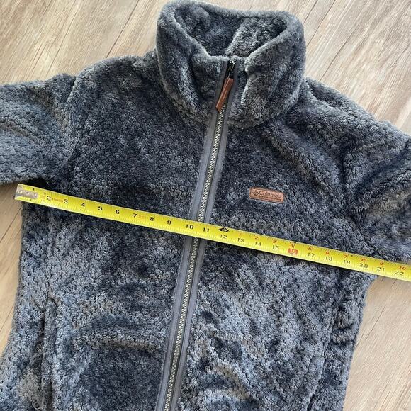 Columbia Women Black Plush Textured Fleece Jacket Size Large Full Zip Cozy Warm - Picture 8 of 9